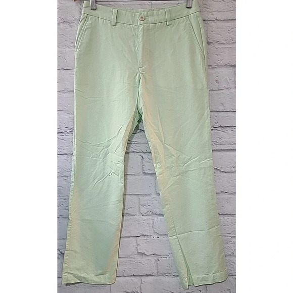 Vineyard Vines Breaker Chambray Pants Men's 30 x 29 Bright Green - Picture 1 of 6